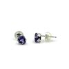 Image 2 : 14KT White Gold Natural Amethyst (0.80ct) Heart Earring, W/A $500.00.