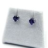 Image 4 : 14KT White Gold Natural Amethyst (0.80ct) Heart Earring, W/A $500.00.