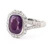 5.27 ctw UNHEATED Purple Pink KASHMIR Sapphire and 0.84 ctw Diamond Platinum Rin