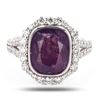 Image 2 : 5.27 ctw UNHEATED Purple Pink KASHMIR Sapphire and 0.84 ctw Diamond Platinum Rin