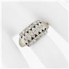 Image 3 : Antique Late Art Deco 14k White Gold.50 ctw Old Diamond Wide Statement Band Ring