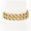 Antique British Victorian 18K Yellow Gold 6.5 Dual Oval Curb Link Chain Bracelet