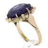 Image 7 : Vintage 12k Gold 15mm Round Synthetic Purple Stone Solitaire Ring w/ Bead Frame