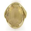Image 1 : Vintage 18k Gold 10.84 ctw Oval Citrine Twisted Wire Frame Large Cocktail Ring
