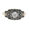 Image 4 : Antique 18k TT Gold 0.37 ctw Old European Cut Diamond Floral Open Milgrain Ring
