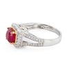 Image 2 : 2.12 ctw BURMESE Ruby and 0.84 ctw Diamond 18K White and Yellow Gold Ring (GIA C