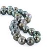 Image 1 : 11MM to 14MM Tahitian Cultured Pearl and 0.35 ctw Diamond 14K White Gold Necklac