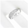 Image 3 : NEW 14k White Gold 0.52 ctw Pave Diamond & Polished Crossover Wide Band Ring