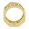 Image 8 : Estate 18k Yellow Gold 1.4 ctw Diamond Open Geometric 15mm Wide Band Ring size 6