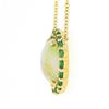 Image 6 : NEW 14k Gold 6.31 ctw GIA Oval Cabochon Opal w/ Emerald Halo Pendant Necklace