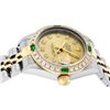Image 3 : Rolex Ladies Two Tone 18K Quickset Sapphire Champagne Diamond And Emerald Dateju