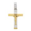 Unisex Classic 18k Two Tone Gold Polished Finish Crucifix Cross Charm Pendant