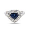 1.85 ctw Heart Shaped Blue Sapphire and 0.67 ctw Diamond Platinum Ring (GIA CERT