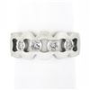 Vintage 14K White Gold Diamond Illusion Open Work Matte Finish Wide Band Ring