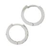 Image 4 : NEW 14k White Gold 0.28 ctw Pave Round Diamond 12.3mm Petite Huggie Hoop Earring