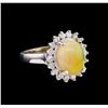 3.07 ctw Opal and Diamond Ring - 14KT White Gold