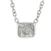 Image 3 : 14k White Gold GIA .27 ctw Rectangular Light Green Diamond Solitaire Pendant Cha