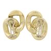Image 5 : Estate Solid 18K Yellow Gold Polished Interlocking Curb Stud Post Omega Earrings