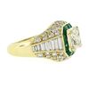 Image 5 : Estate 18k Yellow Gold 6.07 ctw GIA Emerald Cut & Baguette Diamond Engagement Ri