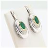 Image 3 : 2.51 ctw Emerald and 0.39 ctw Diamond 14K White and Yellow Gold Earrings