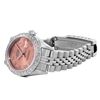 Image 4 : Rolex Ladies Stainless Steel Salmon Roman 18K White Gold Diamond Bezel Datejust