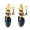Image 4 : La Nouvelle Bague 18k Gold 1 ctw Tanzanite Blue Enamel Heart Drop Dangle Earring