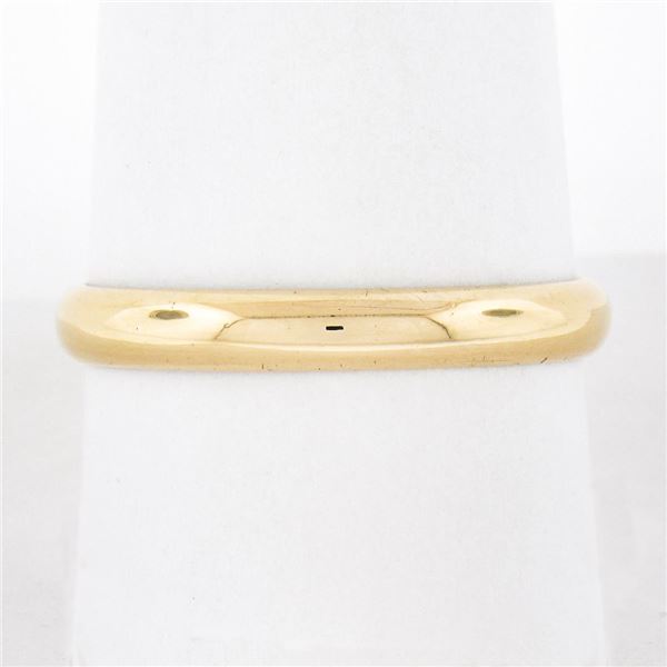 Unisex Classic 14k Yellow Gold 3.1mm Plain Dome Polished Stack Wedding Band Ring