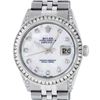Rolex Mens Stainless Steel Diamond Lugs And Princess Cut Diamond Datejust Wristw
