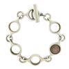 Image 2 : Georg Jensen Silver Open Round Link Chain 474 Bracelet w/ Toggle Clasp & Quartz