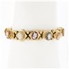Vintage 14K Gold 6.25" Hardstone Cameo Polished Multi Shape Slide Charm Bracelet