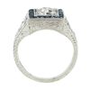 Image 8 : Antique Art Deco Platinum 1.42 ctw European Diamond & Sapphire Engagement Ring