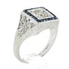 Image 9 : Antique Art Deco Platinum 1.42 ctw European Diamond & Sapphire Engagement Ring