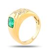 Image 2 : 1.62 ctw Emerald and 0.33 ctw Diamond 18K Yellow Gold Ring
