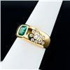 Image 3 : 1.62 ctw Emerald and 0.33 ctw Diamond 18K Yellow Gold Ring