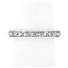 Image 2 : Platinum French Cut Channel 3.0 ctw Diamond Hand Engraved Eternity Band Ring