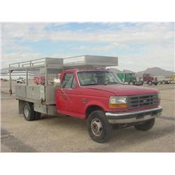 FORD F450 SUPER DUTY S/A FLATBED UTILITY TRUCK, s/n 1FDLF47FXSEA47373: