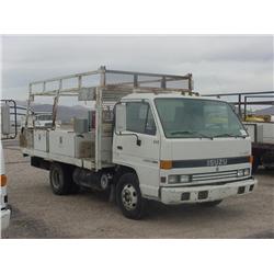 ISUZU NPR C/O S/A FLATBED UTILITY TRUCK, s/n JALB4B1KXS7008902: