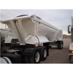 BEALL HB3327 T/A ROUND BOTTOM FRAMELESS END DUMP TRAILER, s/n 1BN2P3329VA001094: