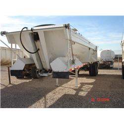 BEALL HB2433 24CY T/A FRAMELESS ROUND BOTTOM END DUMP TRAILER, s/n 1BN2P332XSA001018: