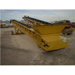MERRILL GILBERT 30in. X 60ft. PORTABLE RADIAL STACKING CONVEYOR, s/n N/A: