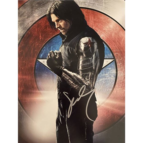 Captain America Sebastian Stan signed movie photo