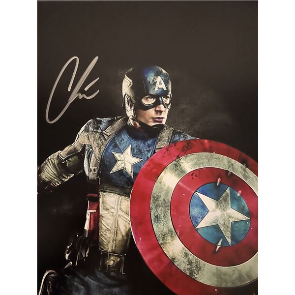Captain America Chris Evans signed movie photo