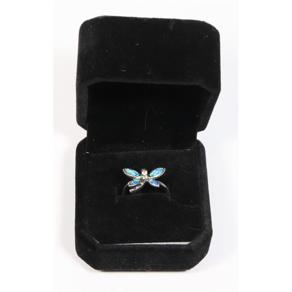 STAMPED 925 SIZE 5 DRAGON FLY RING IN GIFT BOX