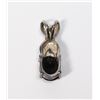 Image 3 : STAMPED 925 JC MARCASITE AND ONYX SLIDE PENDANT