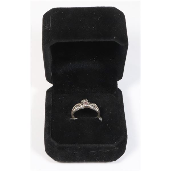 STAMPED 925 PSCL SILVER SIZE 5.5 CLADDAGH RING
