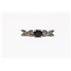 Image 2 : STAMPED 925 JC MARCASITE AND ONYX BROOCH