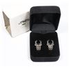 Image 1 : STAMPED 925 JC MARCASITE AND ONYX STUD EARRINGS