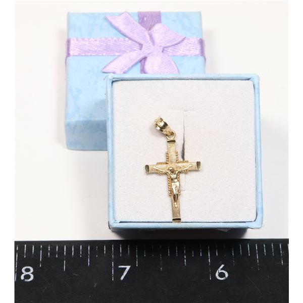 10K YELLOW GOLD CROSS PENDANT