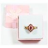 Image 1 : RED AND CLEAR RHINESTONE ROSE GOLD COLOUR