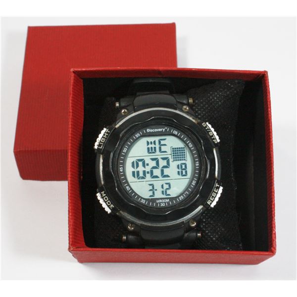 DISCOVERY ACCUTIME WATCH. STAINLESS STEEL CASEBACK